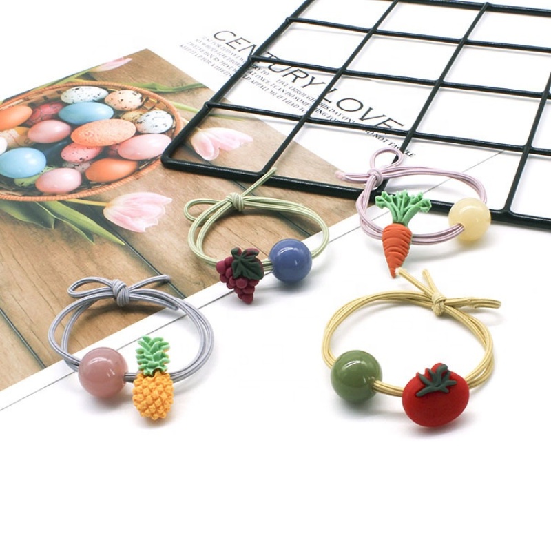 Simple wholesale hair accessories fruits double line black elastic hair bands hair tie knot Simple wholesale hair accessories fruits double line black elastic hair bands hair tie knot