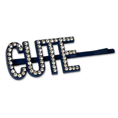 Custom wedding bride women girls rhinestone letter hair clips with words