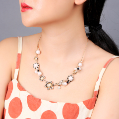 2019 Wholesale women gift jewelry pure girl enamel sets dried flower necklace