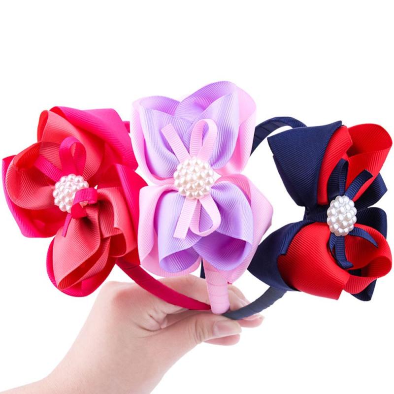 Amazon Hot Sale Colorful Children Fabric Baby Girl Pearl Bows Headbands Amazon Hot Sale Colorful Children Fabric Baby Girl Pearl Bows Headbands
