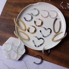 Handmade acrylic acetate Platewomen's accessories new style creative trendy crystal hoop earrings