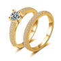 New Arrival Women Jewelry Round Cut Gold Cubic Zircon Diamond Engagement Ring
