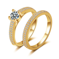 New Arrival Women Jewelry Round Cut Gold Cubic Zircon Diamond Engagement Ring New Arrival Women Jewelry Round Cut Gold Cubic Zircon Diamond Engagement Ring