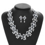 Rhinestone crystal Party korea Necklace Earrings Bridal wedding jewelry set