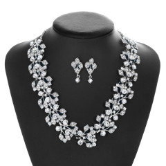 Rhinestone crystal Party korea Necklace Earrings Bridal wedding jewelry set Rhinestone crystal Party korea Necklace Earrings Bridal wedding jewelry set
