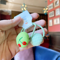 New Korean children's hair accessories candy color embroidery flowers ball elastic hair ring for little girl