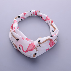 New vintage flamingo print  makeup cute headbands women hairbands lady