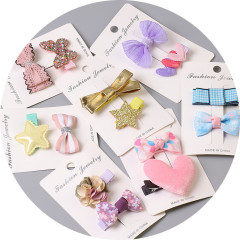 Wholesale beautiful cute Bow lace kids baby girls hair clips sets for child