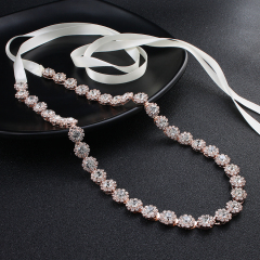 Handmade crystal Dress Bridal Ribbon Accessories loop Wedding Waist Belt Handmade crystal Dress Bridal Ribbon Accessories loop Wedding Waist Belt