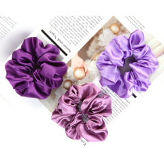 wholesale customized 40 colors elastic stain scrunchies for girls ponytail holder