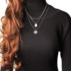 Bohemian Shell Beach Jewelry Hollow Carving Pendant Multilayer Necklace for Women