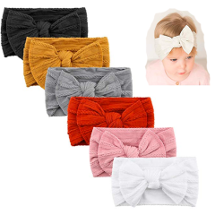 2020 new arrival newborn solid color soft bowknot elastic girls baby headbands