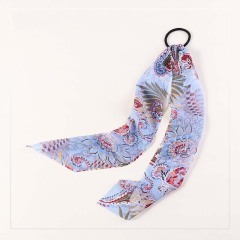 New fashion girls leopard printed elastic long ribbon hair bands for women