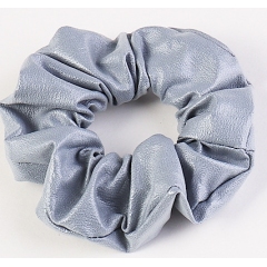 AliExpress Amazon hot sale new pure color girls PU leather hair scrunchies