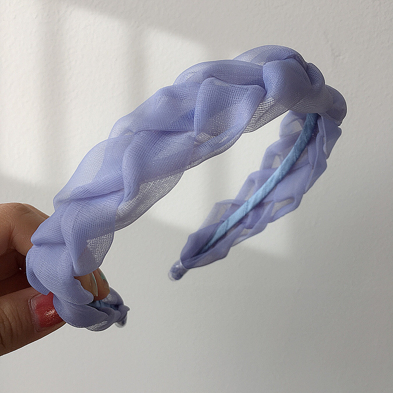 Wholesale New Style Korean candy-colored organza weave kids hairbands for girls