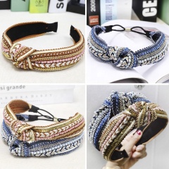 New handmade Polish mia beaded women hair accessories braided hair elastic hair band headband