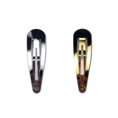 Korean hot sale gold and silver plated metal drop shape clip bangs baby hair pins clip