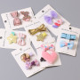 Wholesale beautiful cute Bow lace kids baby girls hair clips sets for child