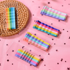 Wholesale rainbow accessories baby girl paint wavy hair pins bobby pin for women