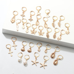 2020 wholesale fashion jewelry custom pearl shell drop earrings for women