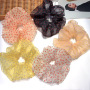 Wholesale summer large transparent heart organza hair scrunchies for women
