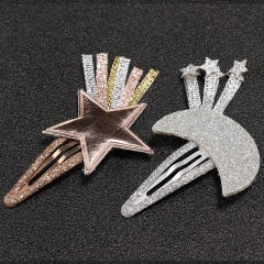 Hair clip china china by moon headdress sequin glitter gold star hair clip for baby girls