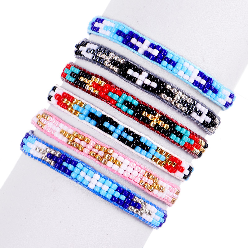 Multicolor miyuki tila bead bracelet adjustable woven seed bead bracelet