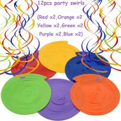 Rainbow birthday latex balloon pompom children theme party supplies