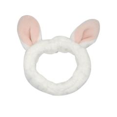 Women hair accessories cute coral fleece rabbit ear wash headbands