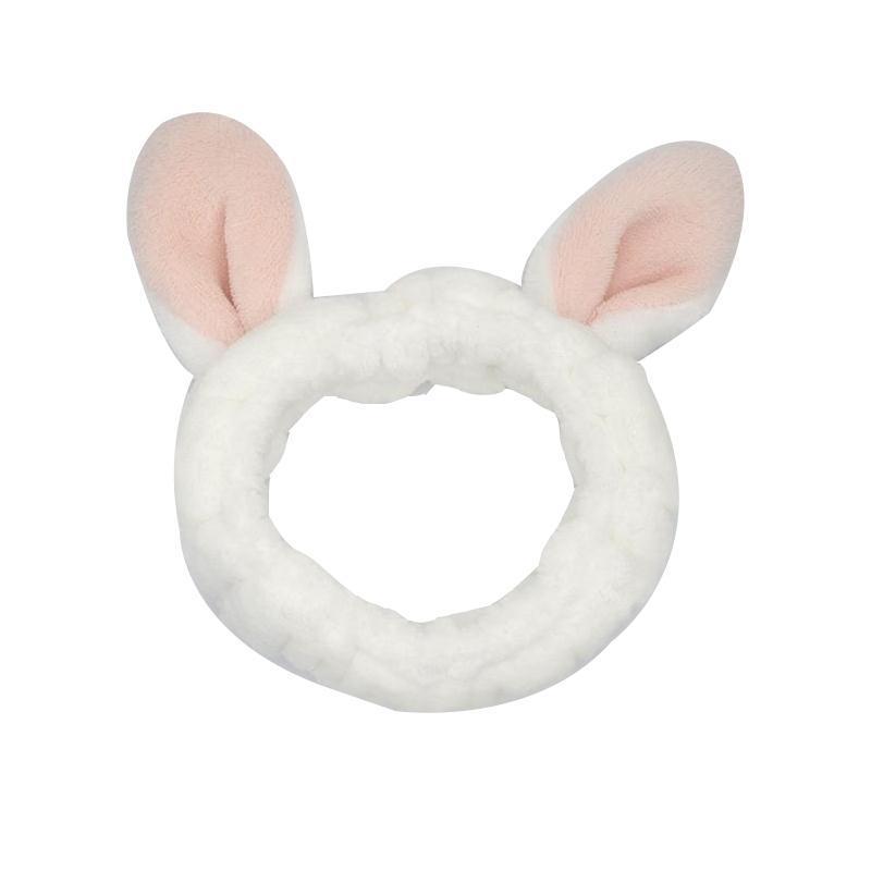 Women hair accessories cute coral fleece rabbit ear wash headbands Women hair accessories cute coral fleece rabbit ear wash headbands