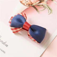 Korean fancy girls kids children's colorful fabric bow hair clips for baby