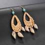 Customized personalized fashion design sea shell and bamboo earrings hoops for women Customized personalized fashion design sea shell and bamboo earrings hoops for women