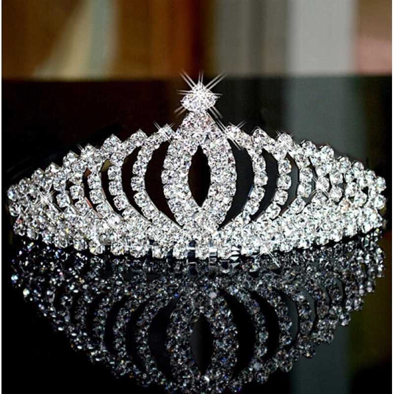 Wholesale rhinestone hair accessories girl children wedding bridal crystal headpiece tiara crown