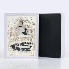 High quality best price Square Plastic Led Shadow Box 3D Wall Art Photo Frame Paper Cut Light