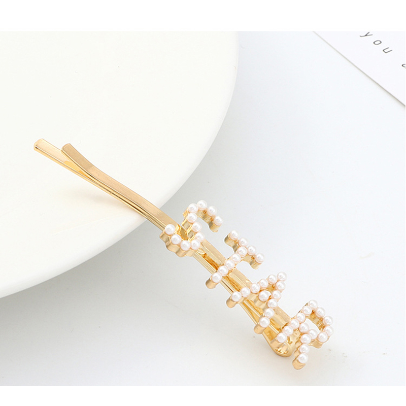 Korean Fashional hair accessories letter pearl hair clips hairpin Korean Fashional hair accessories letter pearl hair clips hairpin