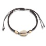 Women accessories brown handmade leather jewelry ankle bracelet shell anklet
