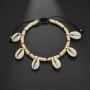 2019 Custom puka sea shell adjustable rope foot jewelry beach anklet for women