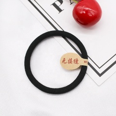 Handmade custom elastic hair tie pure black seamless high elastic hair tie with logo