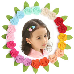 fancy custom 20pcs ins korean metal non-woven girls curved flower children's hair clips set