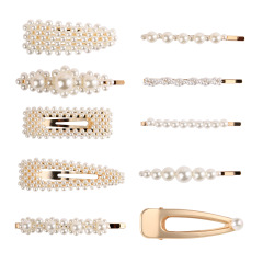 Women Geometric Shape wedding Metal Hair Accessories pear Hair Barrettes