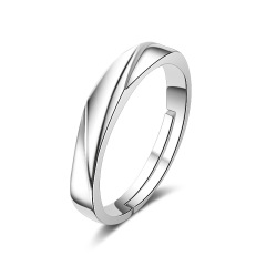 925 Sterling Silver Wedding Ring Set Simple CZ Gemstone Couple Bridal Ring
