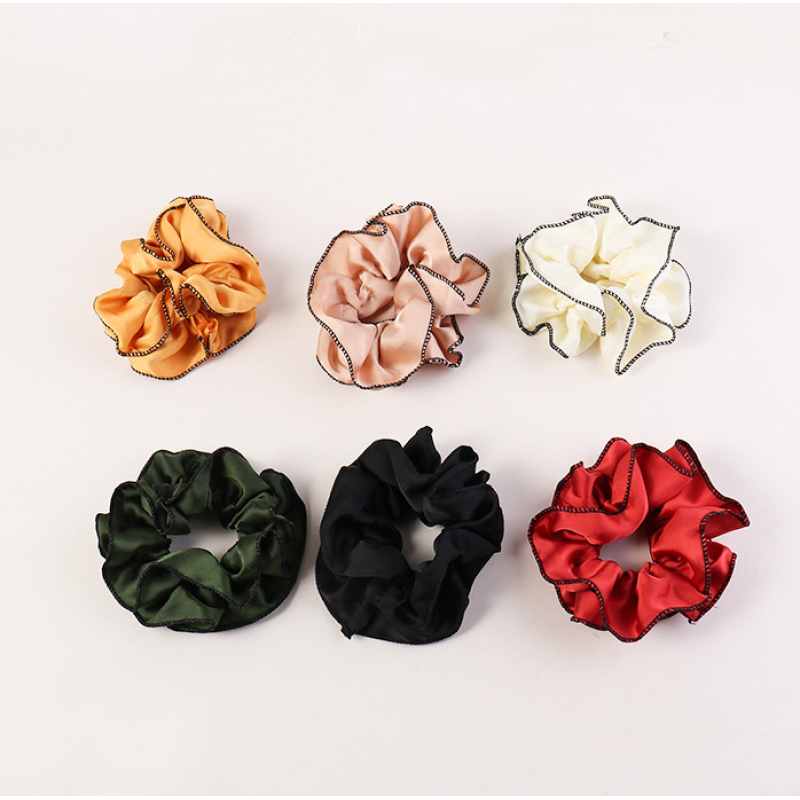 wholesale ins French vintage satin simple girls elastic scrunchies hair ties wholesale ins French vintage satin simple girls elastic scrunchies hair ties