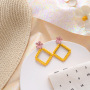 Wholesale Korean Fashion Factory Jewelry Yellow Metal Resin Drop flower acrylic Earrings Wholesale Korean Fashion Factory Jewelry Yellow Metal Resin Drop flower acrylic Earrings