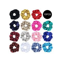 Amazon Hot Style custom girls women hair accessories elastics soft satin hair scrunchies