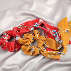 Hair Accessoris Bunny Ears Bowknot Fabric Elastic Hair Scrunchies Hair Tie Woman