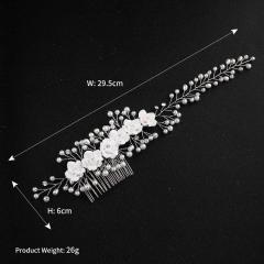 Beauty Bride flower pearl Wedding hair accessories women bridal hair combs