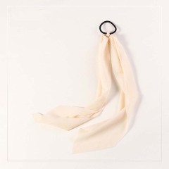 Hot sale new style girls solid color chiffon long ribbon elastic hair ties
