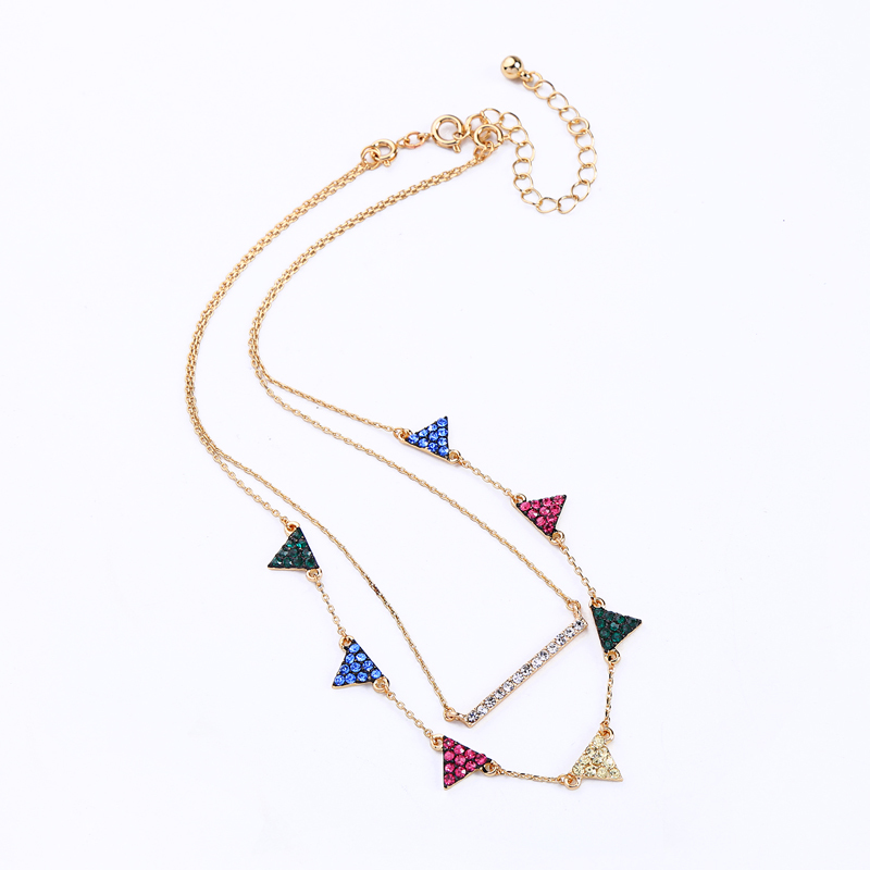 Wholesale women gift jewelry stainless steel pearl design colorful flag necklace Wholesale women gift jewelry stainless steel pearl design colorful flag necklace