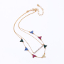 Wholesale women gift jewelry stainless steel pearl design colorful flag necklace Wholesale women gift jewelry stainless steel pearl design colorful flag necklace