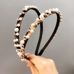 New vintage Plastic metal Hair Accessories Leopard pearl bands giel Hair hoops